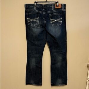 John B Stetson 1014 Jeans Mens 40 x 34 Dark Blue Rocker Boot Leg Jeans